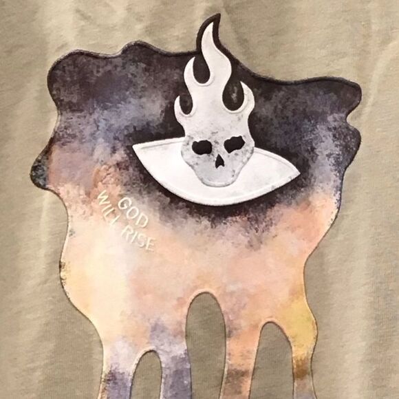 Roku Studio Mens Graphic Tee Sixe XL Dripping Teardrop Skull Short Sleeve Tan - Picture 10 of 12